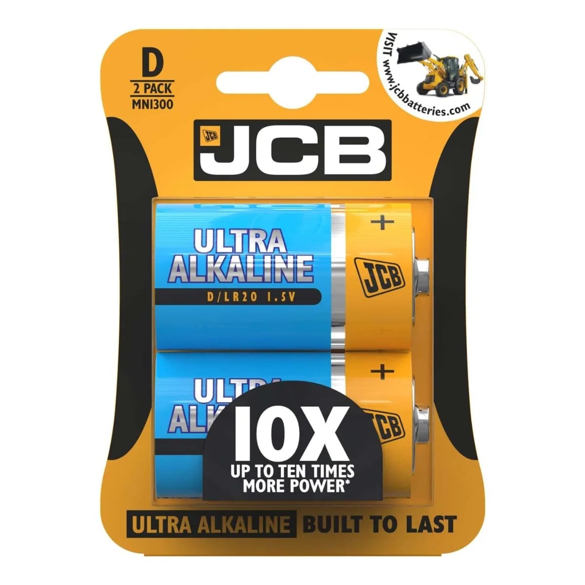 JCB D Ultra Alkaline, Pack of 2 Batteries MN1300